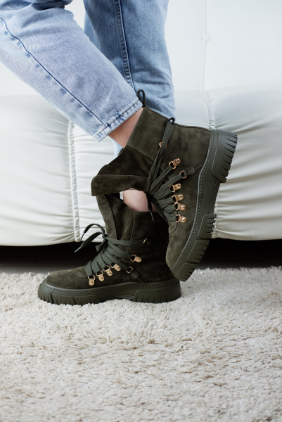 Ботинки женские зимние <K993-1113M-F12 зел/з>