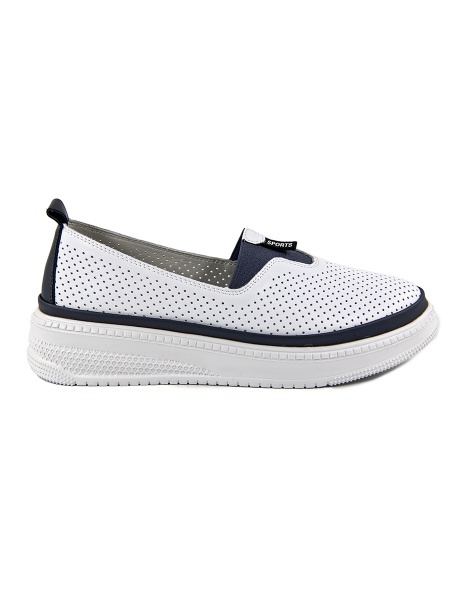 Слипоны женские лето <K241-EH-03-B бел+син/к>