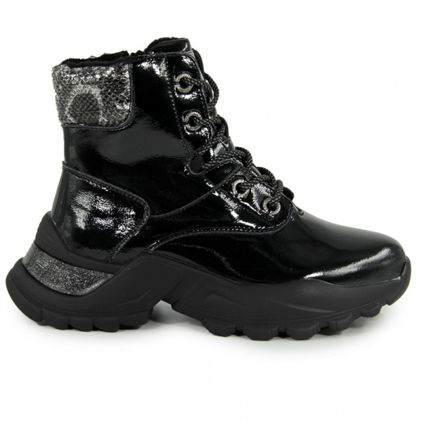 Кроссовки женские демис <2012903-3= ч/нат лак к>