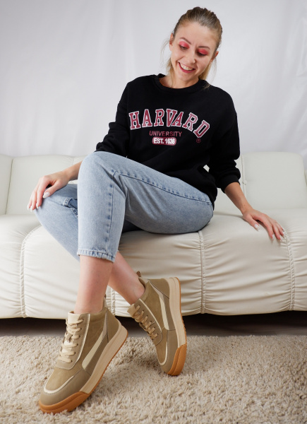 Кроссовки женские демис <P79-1C беж/з+к>