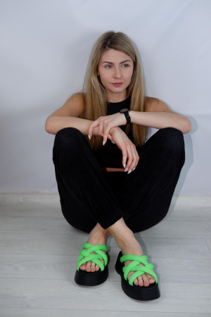 Сабо женские <AS6256-3= зеленый/к>