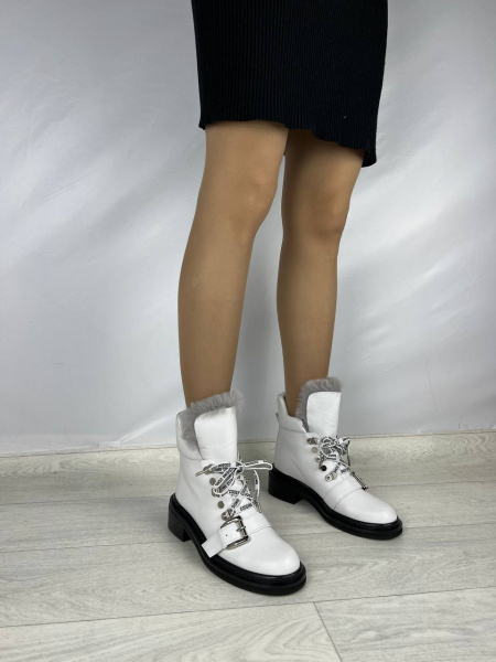 Ботинки женские демис <H001-3637-N430B (M) бел/к>