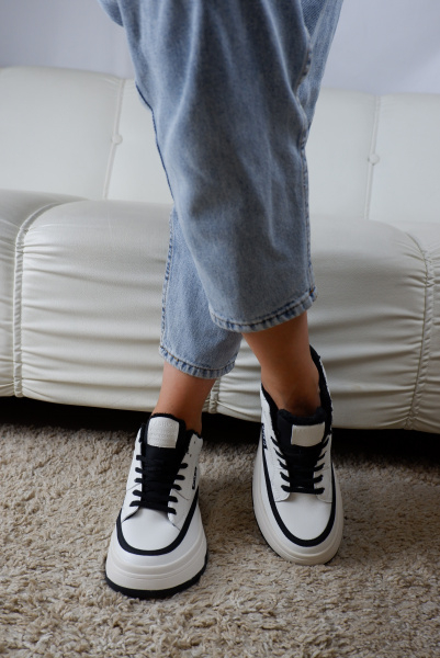 Кеды женские демис <C6633 бел+ч/к>