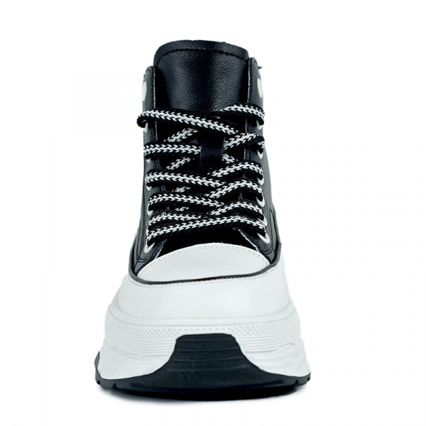 Кеды женские демис <162-1= чер+бел/к>