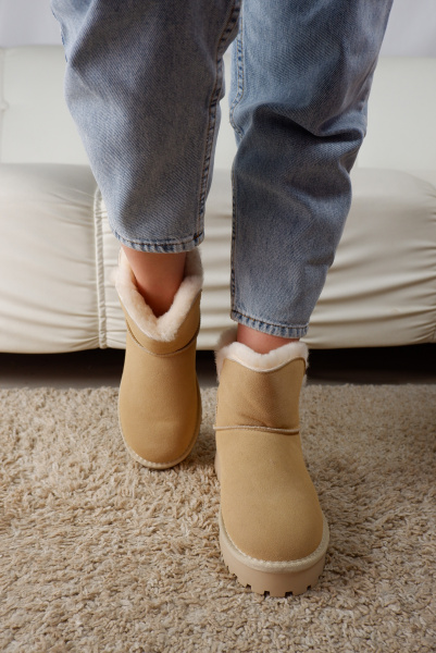 Угги женские зимние <48346-3 беж/з>