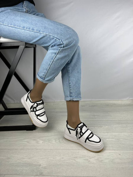 Кеды женские лето <MG023-H= бел+чер/к>