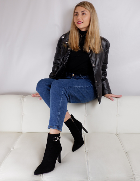 Ботильоны женские демис <H993-H343R-Y85= чер/з>