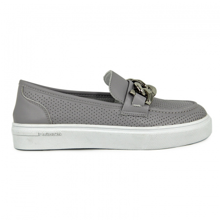 Слипоны женские лето <K-S-81957-2= серый/к>