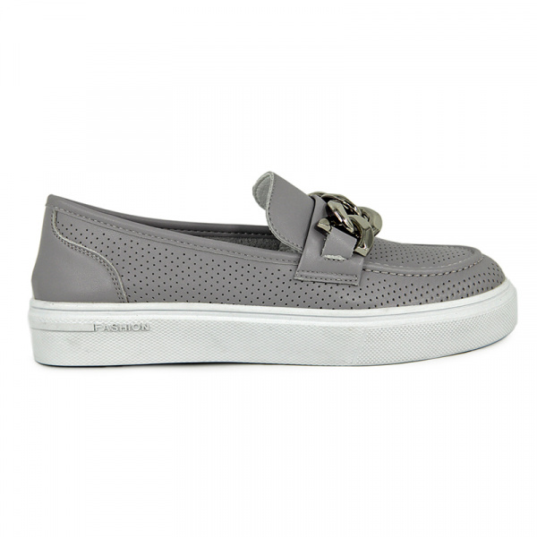 Слипоны женские лето <K-S-81957-2= серый/к>