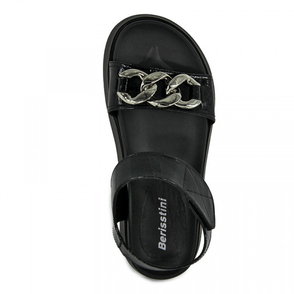 Сандалии женские <0813-52-H= чер/нат лак к>