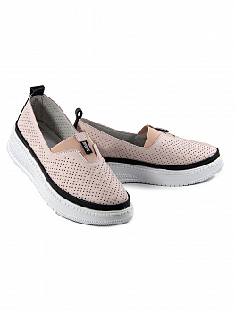 Слипоны женские лето <K241-EH-03-R роз+ч/к>