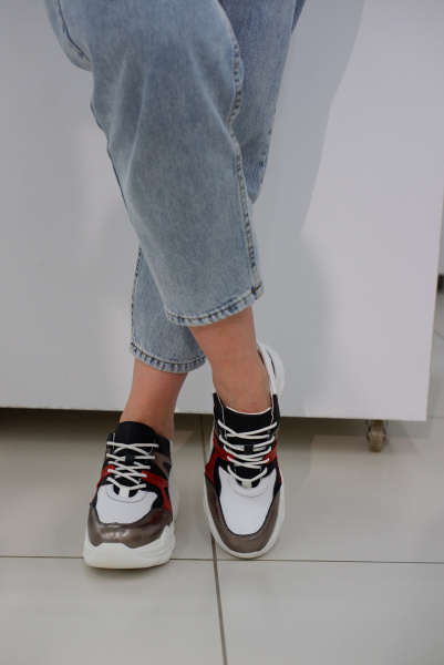 Кроссовки женские <E1993B бел+сере/к>