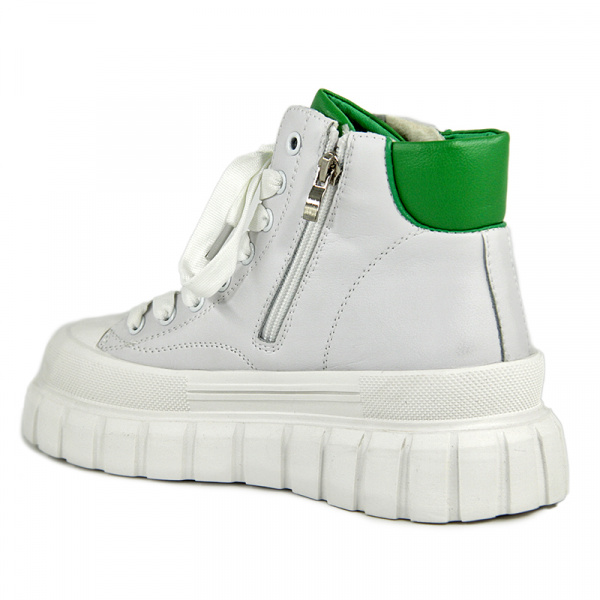 Кеды женские демис <1008-1= бел+зел/к>