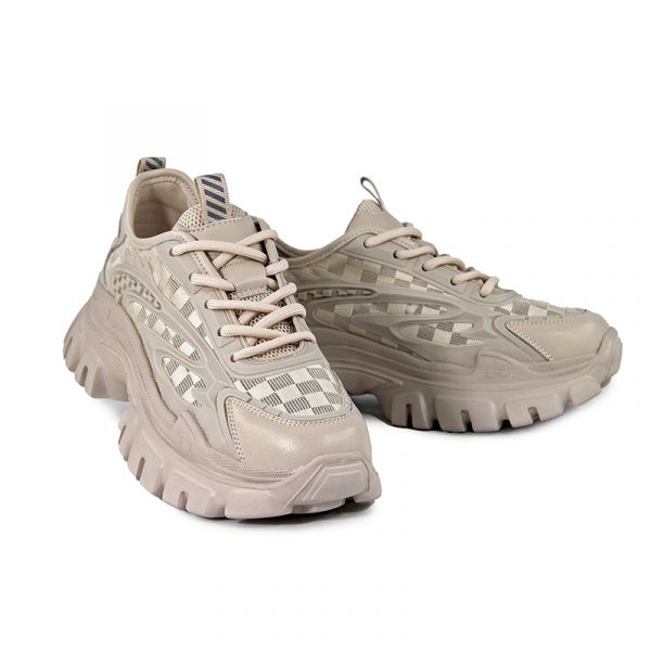 Кроссовки женские лето <22212-1-M= беж/эко+т>