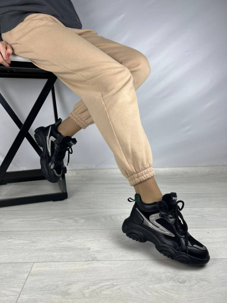 Кроссовки женские демис <Y2638= ч/замша+эко>