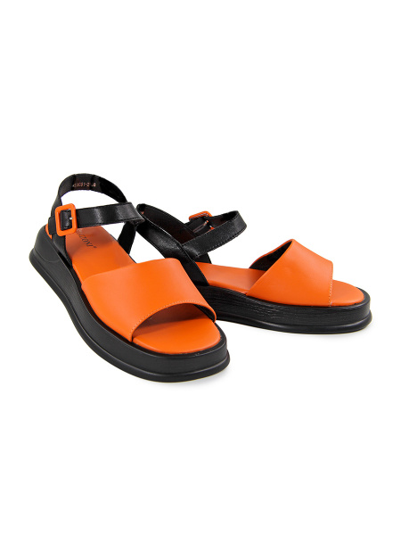 Сандалии женские <PEAG81-2 оранж+ч/к>