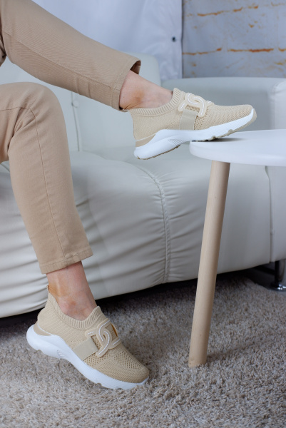 Кроссовки женские лето <D9075-3 беж/тек>