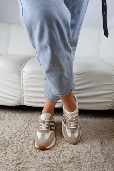 Кроссовки женские <X5C1D-K кор+беж/з+т>