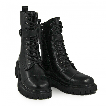 Берцы женские зимние <22W18-24-101Z= черный/к>