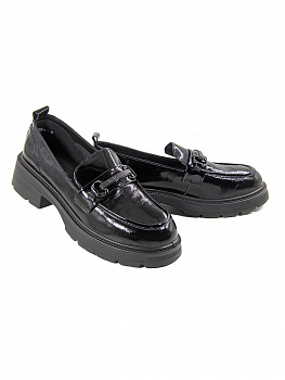 Лоферы женские <LT-3N23S014-1 ч/нат лак к>