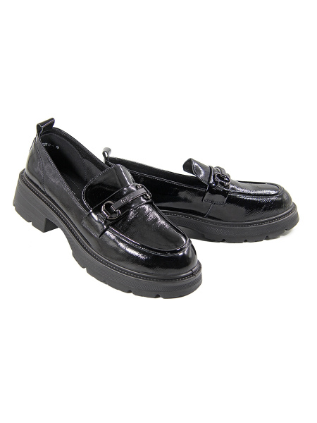 Лоферы женские <LT-3N23S014-1 ч/нат лак к>