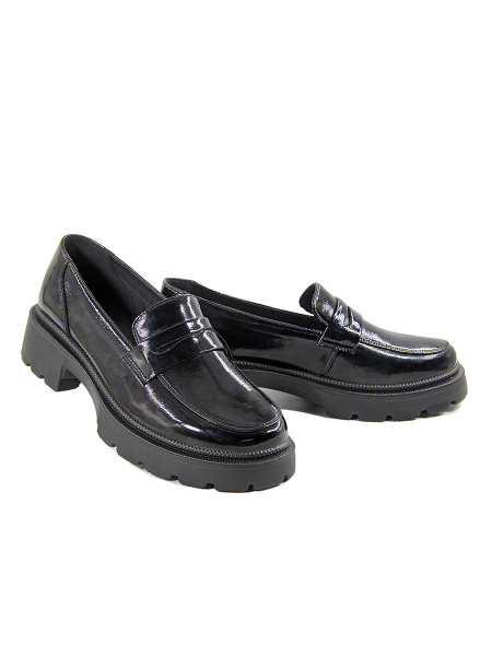 Лоферы женские <EH291-091 ч/нат лак к>