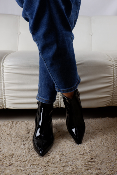 Ботильоны женские демис <B73-3363-25-1 ч/нат лак>