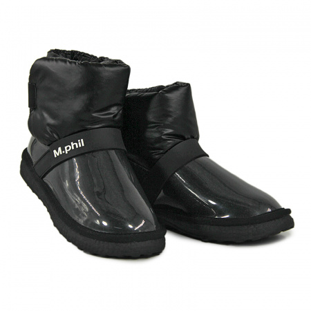 Угги женские <W2241-2= чер/силикон+тек>