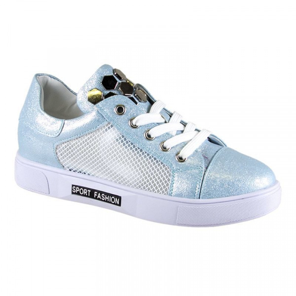 Кеды женские <101-9062ZG гол(blue/эко к>