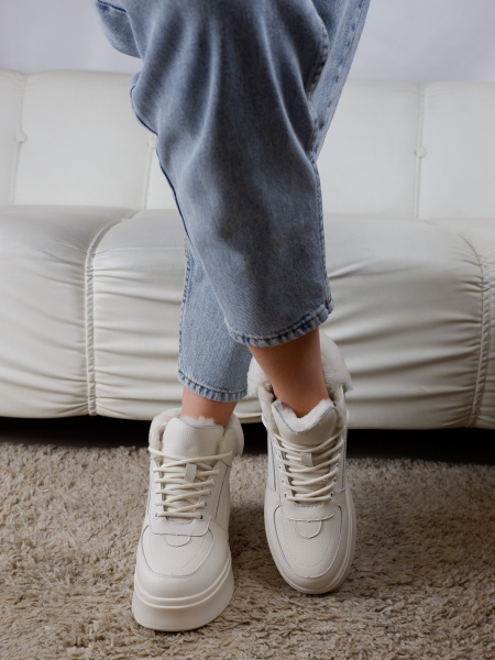 Ботинки женские зимние <SHJ2920-2 беж/к>