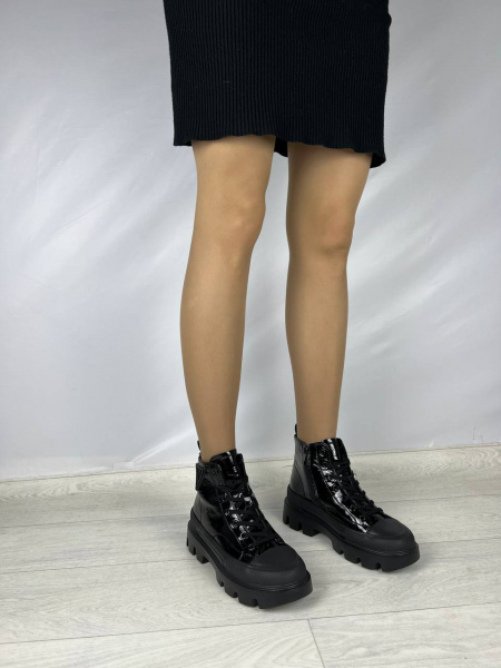 Кеды женские демис <2015-1= ч/нат лак к>