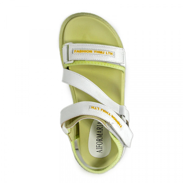 Сандалии женские <L2126HA= бел+жел/эко к>