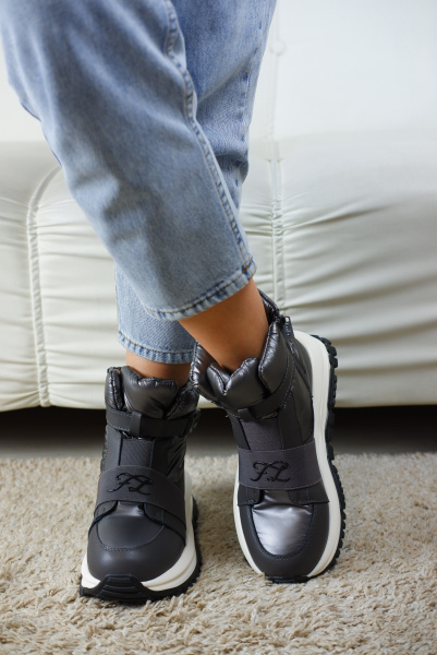 Ботинки женские зимние <927-233 серы/к+т>