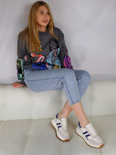 Кроссовки женские <DM23065TBLP мол+син/з+к>