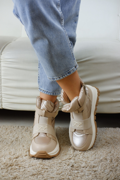 Ботинки женские зимние <927-233 беж/к+т>