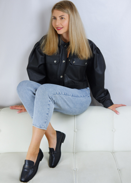 Лоферы женские <GC114-010 ч/к>