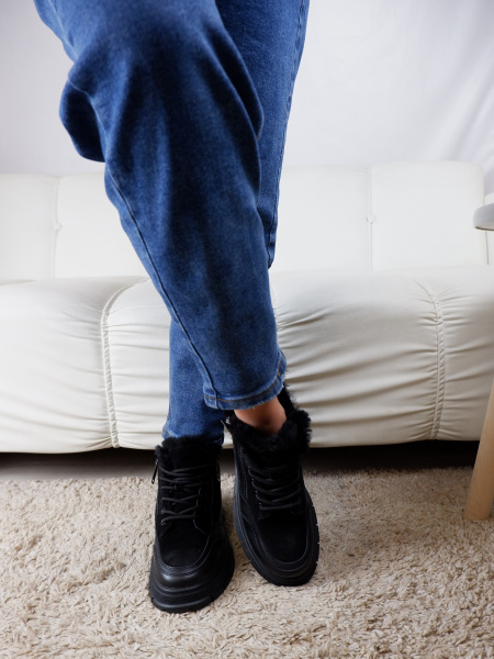 Кроссовки женские зимние <RW128-040 ч/з+к>