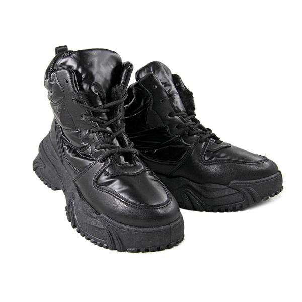 Ботинки женские зимние <B002 ч/тек+эко>