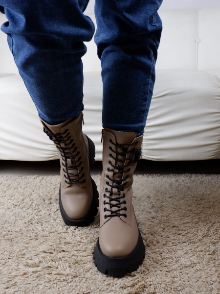 Ботинки женские зимние <U433-031 беж/к>