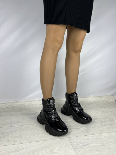 Кроссовки женские демис <2012903-3= ч/нат лак к>