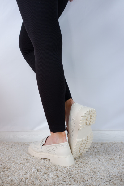 Лоферы женские лето <PDD179-2 беж/к>