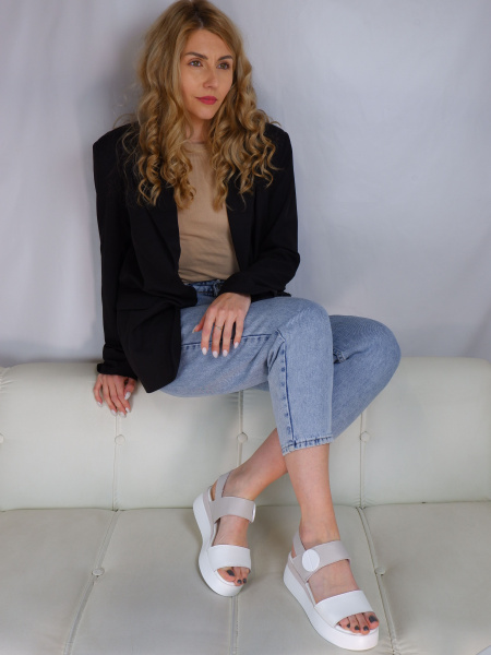 Сандалии женские <FB265-050 беж+бел/к>