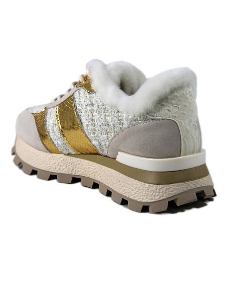 Кроссовки женские зимние <908-8-5 беж/з+т>