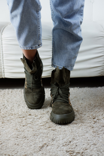 Ботинки женские зимние <K993-1113M-F12 зел/з>