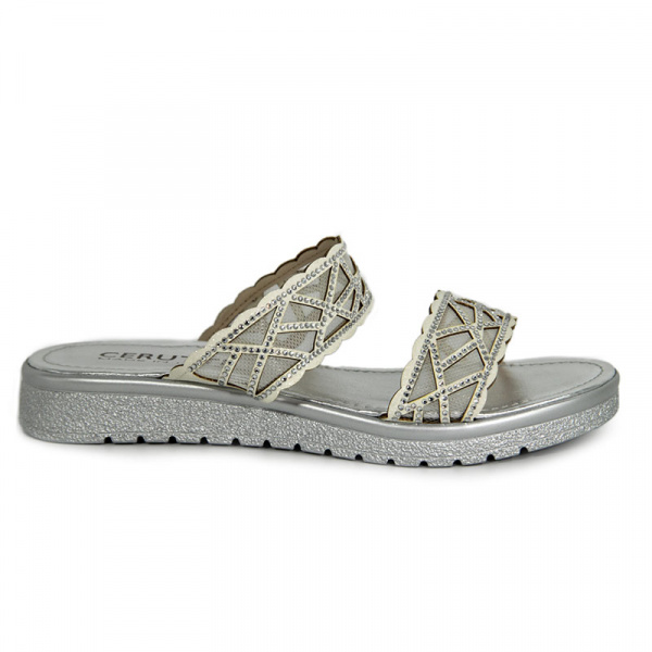 Сабо женские <20239 бел/к+тек+стразы>