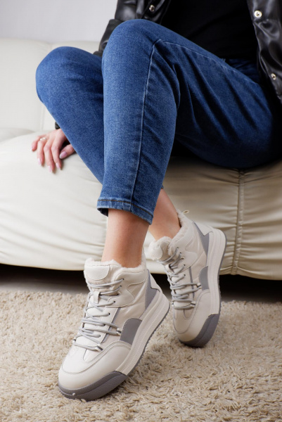 Кроссовки женские демис <JE375-010 беж+серы/к+т>