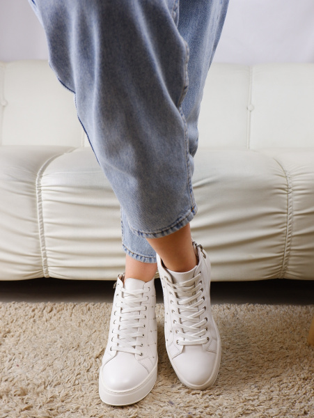 Кеды женские зимние <2203-9M-2= бел/к>