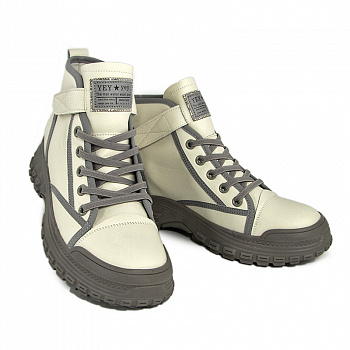 Кеды женские демис <2709-10-B=молочный+серы/к>