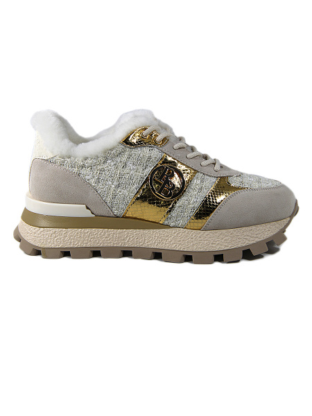 Кроссовки женские зимние <908-8-5 беж/з+т>