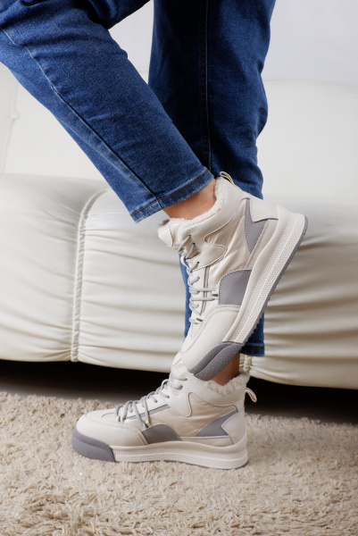 Кроссовки женские демис <JE375-010 беж+серы/к+т>